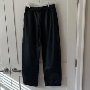 Women’s Black Faux Leather Jogger Pants